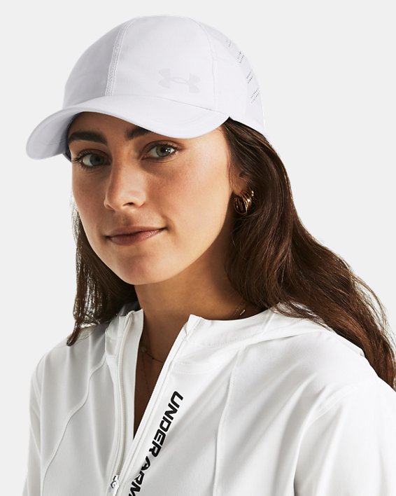 Women's UA Launch Adjustable Cap, White, pdpMainDesktop image number 2